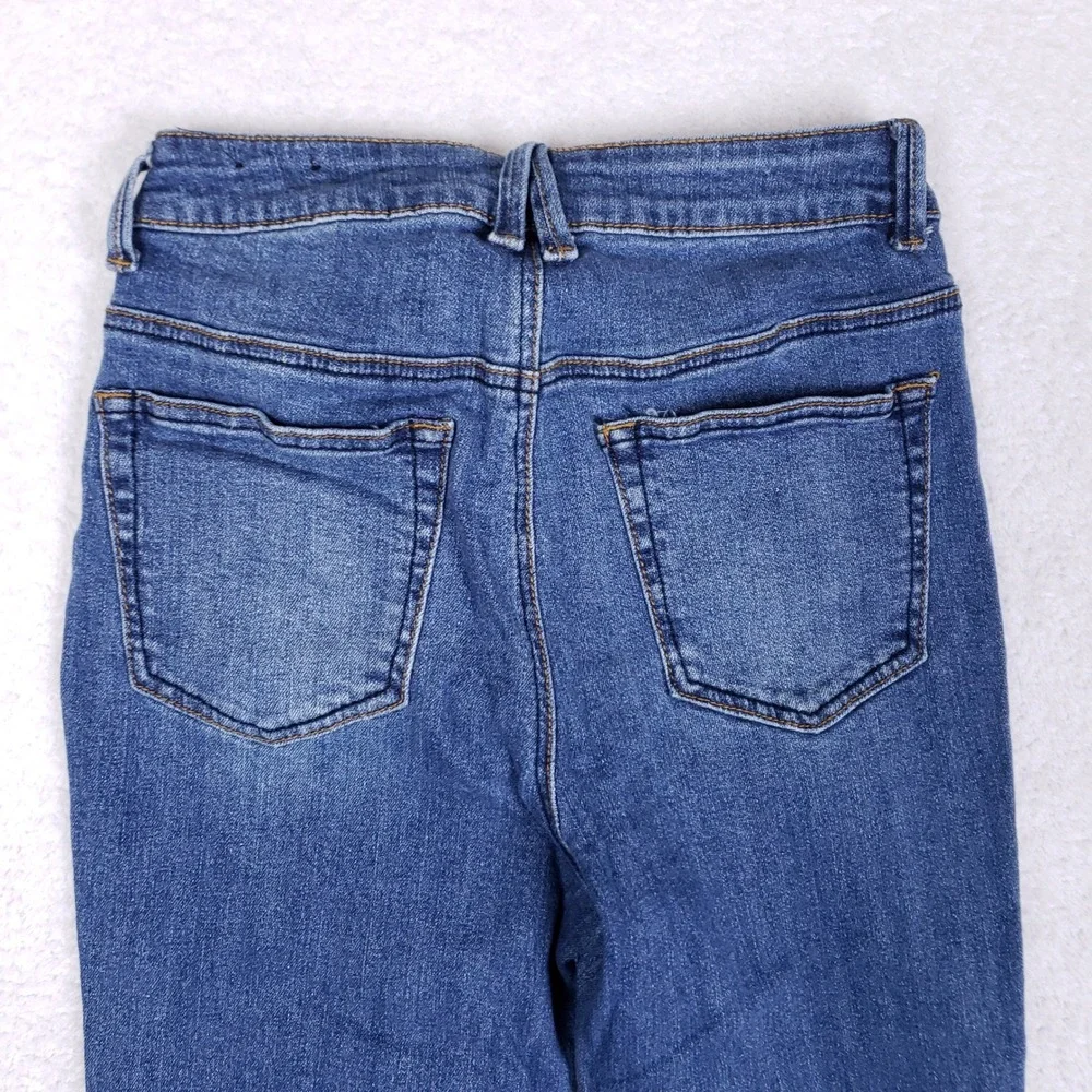 Rue21 Jeggings Womens Sz 8 Blue Uber High Rise Front Seam Frayed Step Hem Jeans